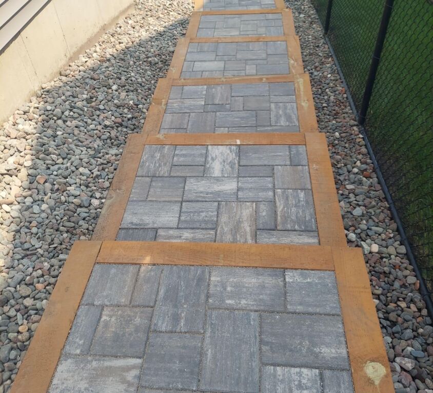 Paver and Timber Combo Walkway/Stairs