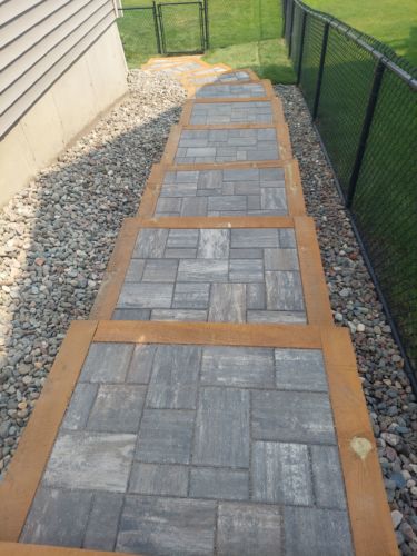 Paver and Timber Combo Walkway/Stairs