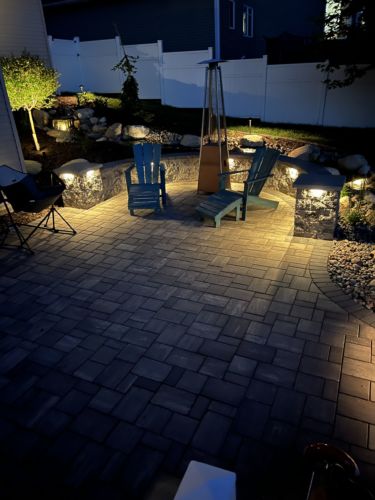 County Paver Patio w/lighting and water feature